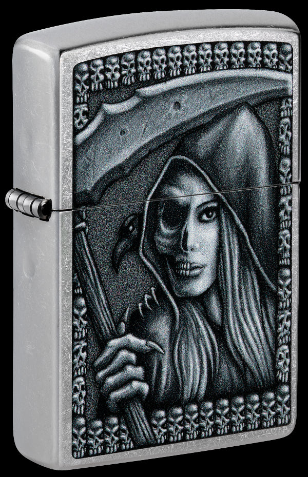 Zippo 46151 vžigalnik Grim Woman, Street Chrome